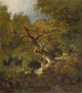 Waldlandschaft mit Jäger